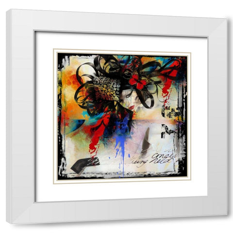 Elegant White Modern Wood Framed Art Print with Double Matting by Baker, Micha