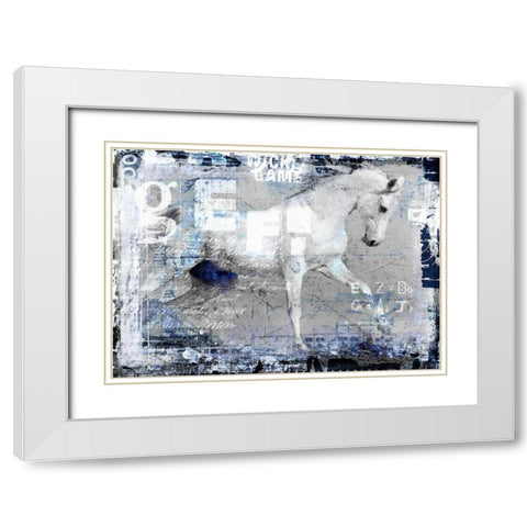 Running White Modern Wood Framed Art Print with Double Matting by Baker, Micha