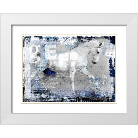 Running White Modern Wood Framed Art Print with Double Matting by Baker, Micha