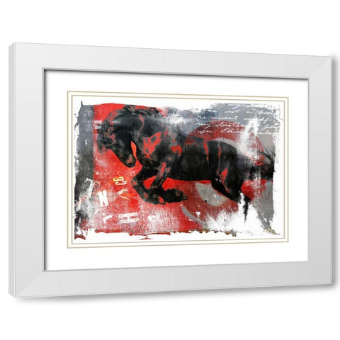 Force White Modern Wood Framed Art Print with Double Matting by Baker, Micha