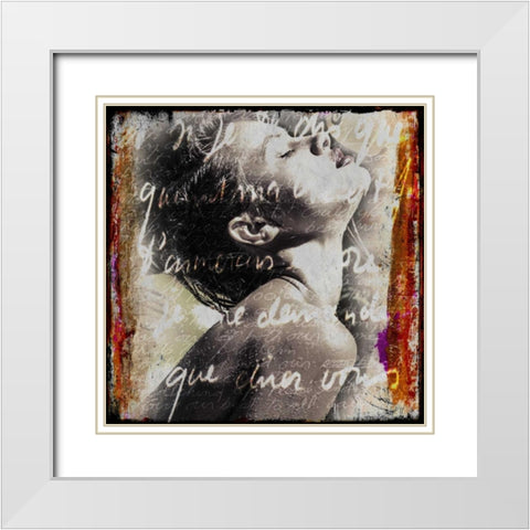 Feeling White Modern Wood Framed Art Print with Double Matting by Baker, Micha