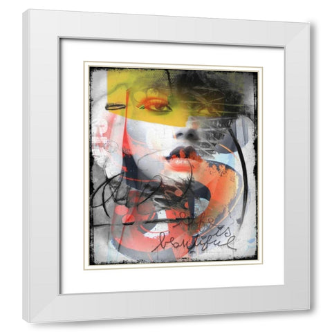 Surprice White Modern Wood Framed Art Print with Double Matting by Baker, Micha