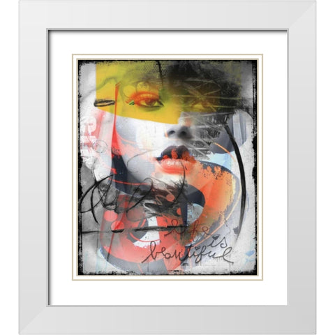 Surprice White Modern Wood Framed Art Print with Double Matting by Baker, Micha