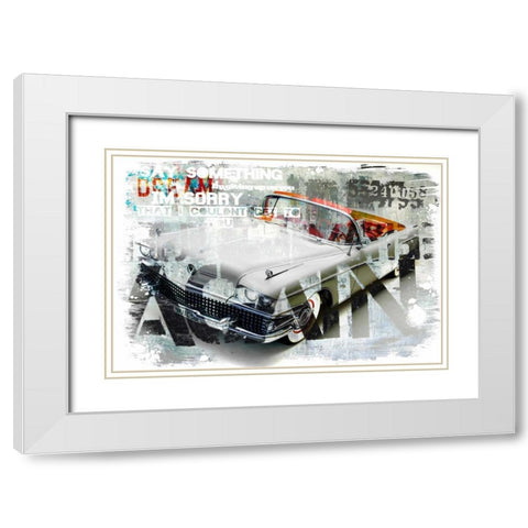 Driving home I White Modern Wood Framed Art Print with Double Matting by Baker, Micha