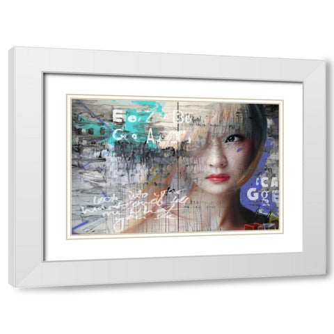 Asia love White Modern Wood Framed Art Print with Double Matting by Baker, Micha