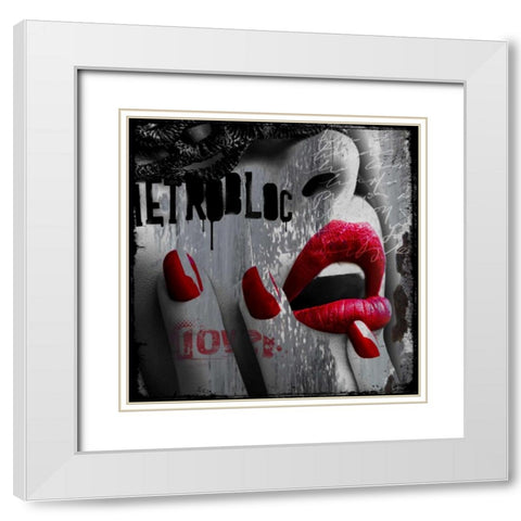 Love White Modern Wood Framed Art Print with Double Matting by Baker, Micha