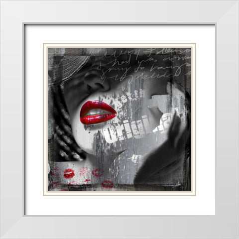 Waiting White Modern Wood Framed Art Print with Double Matting by Baker, Micha