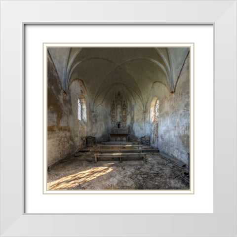 Cahapel de la Meuse White Modern Wood Framed Art Print with Double Matting by Sneeuw, Ivo