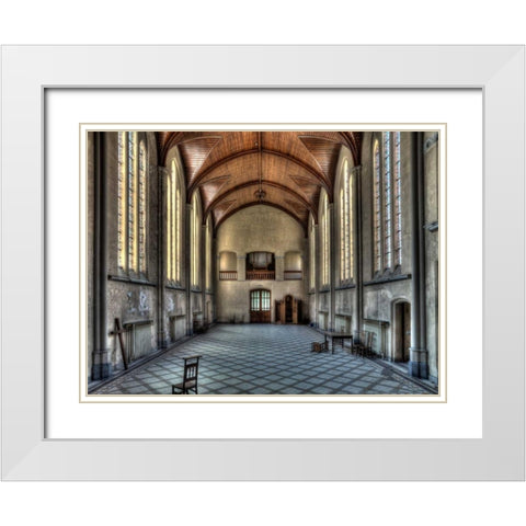 Salve Mater White Modern Wood Framed Art Print with Double Matting by Sneeuw, Ivo