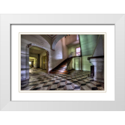 Chateau le chat noir White Modern Wood Framed Art Print with Double Matting by Sneeuw, Ivo