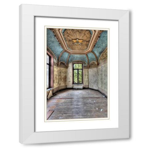 Chateau Rochendaal II White Modern Wood Framed Art Print with Double Matting by Sneeuw, Ivo