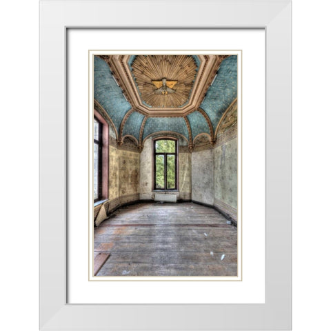 Chateau Rochendaal II White Modern Wood Framed Art Print with Double Matting by Sneeuw, Ivo