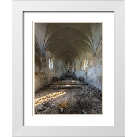 Chapel de la Meuse II White Modern Wood Framed Art Print with Double Matting by Sneeuw, Ivo