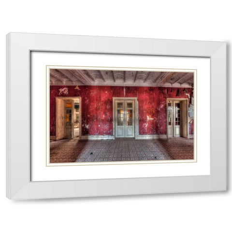 Hotel Rouge II White Modern Wood Framed Art Print with Double Matting by Sneeuw, Ivo