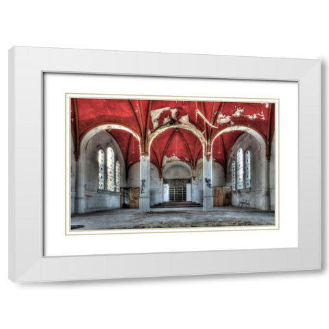 Bloemendaal White Modern Wood Framed Art Print with Double Matting by Sneeuw, Ivo