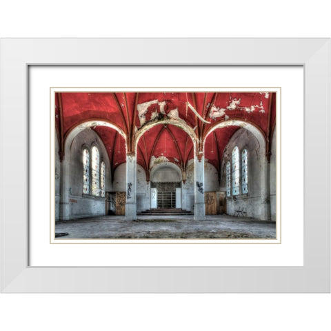 Bloemendaal White Modern Wood Framed Art Print with Double Matting by Sneeuw, Ivo