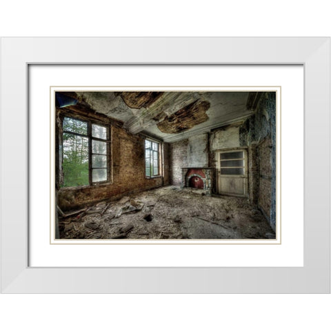 Chateau de vivre II White Modern Wood Framed Art Print with Double Matting by Sneeuw, Ivo