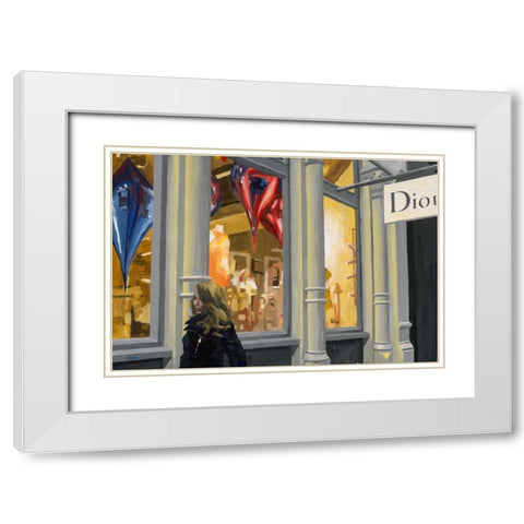 Shopping White Modern Wood Framed Art Print with Double Matting by Hofstra,HJ