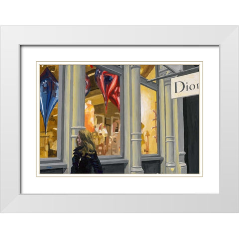 Shopping White Modern Wood Framed Art Print with Double Matting by Hofstra,HJ