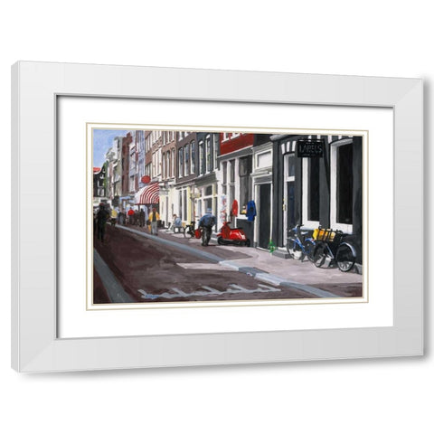 Street White Modern Wood Framed Art Print with Double Matting by Hofstra,HJ
