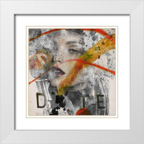 Sensations White Modern Wood Framed Art Print with Double Matting by Baker, Micha