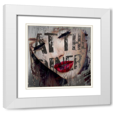 Regrets I White Modern Wood Framed Art Print with Double Matting by Baker, Micha