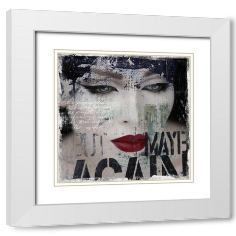 Regrets II White Modern Wood Framed Art Print with Double Matting by Baker, Micha