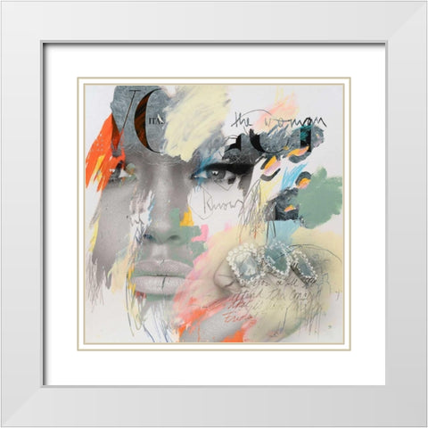 Passive White Modern Wood Framed Art Print with Double Matting by Baker, Micha