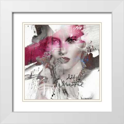 Life is beautiful  White Modern Wood Framed Art Print with Double Matting by Baker, Micha