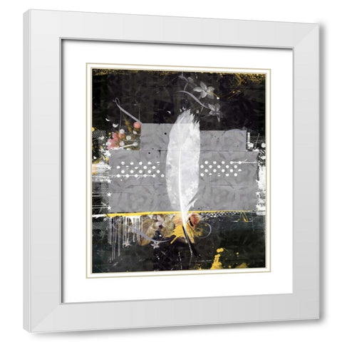 Feather lifetime White Modern Wood Framed Art Print with Double Matting by Albers, Teis
