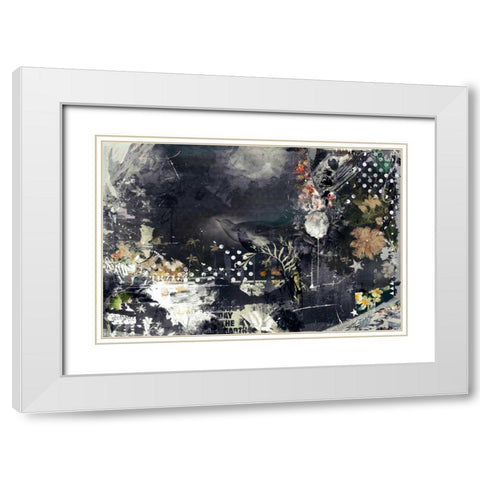 Ona Branch White Modern Wood Framed Art Print with Double Matting by Albers, Teis