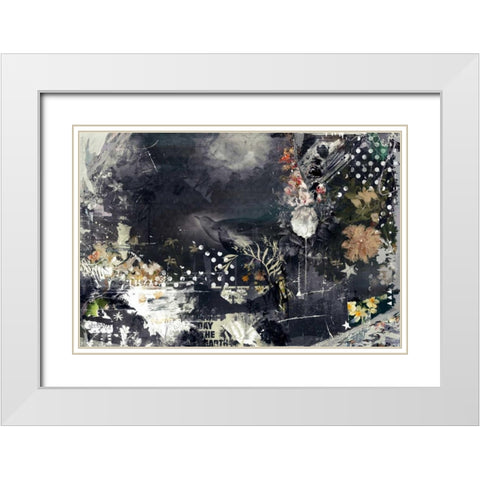 Ona Branch White Modern Wood Framed Art Print with Double Matting by Albers, Teis