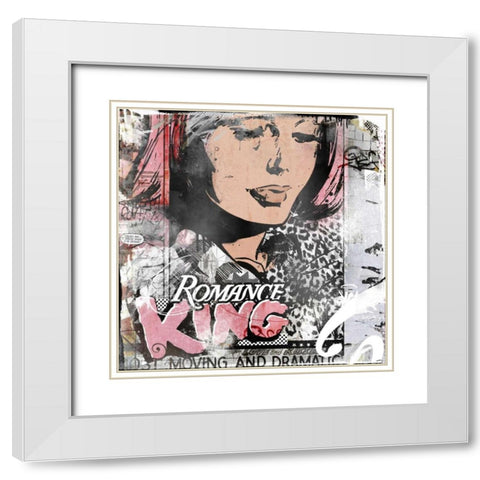 Romance King White Modern Wood Framed Art Print with Double Matting by Albers, Teis