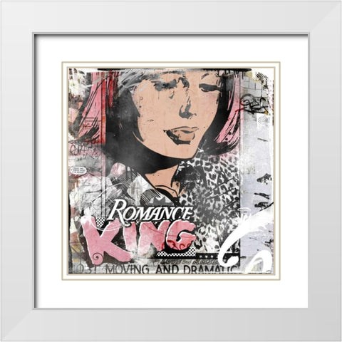 Romance King White Modern Wood Framed Art Print with Double Matting by Albers, Teis