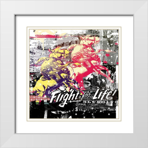 Fight for life White Modern Wood Framed Art Print with Double Matting by Albers, Teis