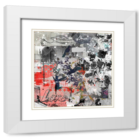 Love the dream White Modern Wood Framed Art Print with Double Matting by Albers, Teis