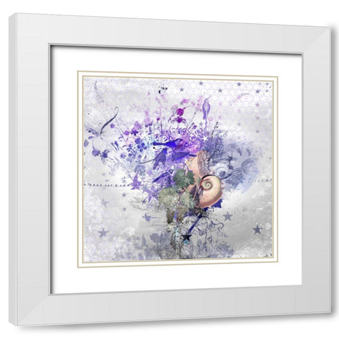 Communication White Modern Wood Framed Art Print with Double Matting by Albers, Teis