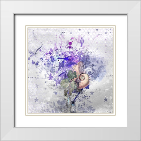 Communication White Modern Wood Framed Art Print with Double Matting by Albers, Teis