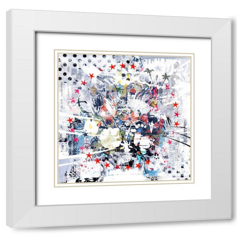 Wallflowers White Modern Wood Framed Art Print with Double Matting by Albers, Teis