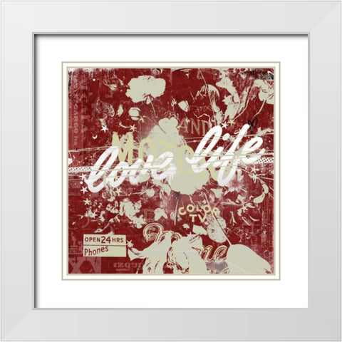 Love life White Modern Wood Framed Art Print with Double Matting by Albers, Teis