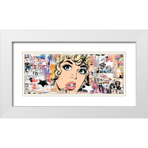 Glitter White Modern Wood Framed Art Print with Double Matting by Albers, Teis