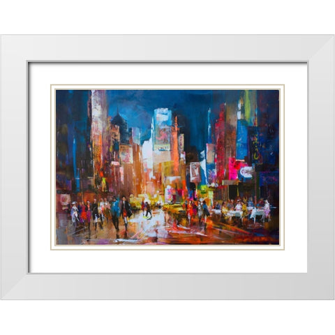 City Centre White Modern Wood Framed Art Print with Double Matting by Haenraets, Willem