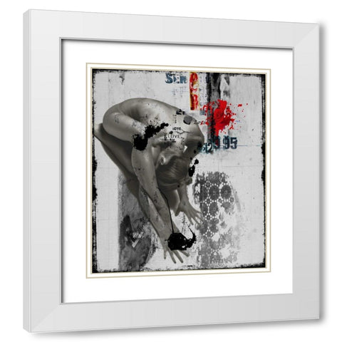 Beauty nude I White Modern Wood Framed Art Print with Double Matting by Baker, Micha