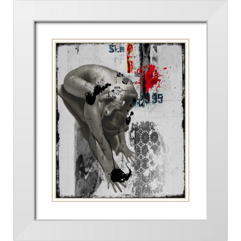 Beauty nude I White Modern Wood Framed Art Print with Double Matting by Baker, Micha