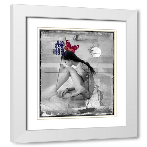 Beauty nude III White Modern Wood Framed Art Print with Double Matting by Baker, Micha