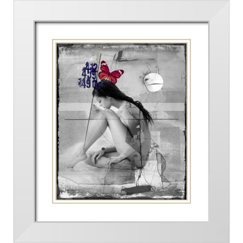 Beauty nude III White Modern Wood Framed Art Print with Double Matting by Baker, Micha