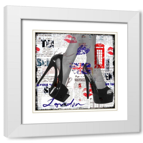 High heels II White Modern Wood Framed Art Print with Double Matting by Baker, Micha