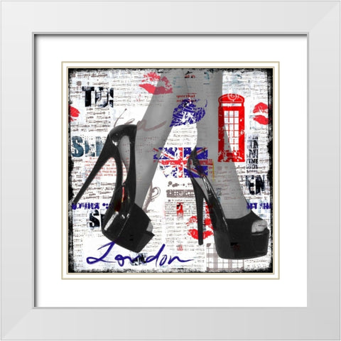 High heels II White Modern Wood Framed Art Print with Double Matting by Baker, Micha