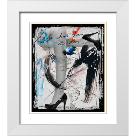 Heels and Legs II White Modern Wood Framed Art Print with Double Matting by Baker, Micha