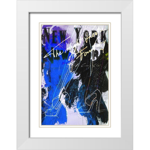 Heels and Legs V White Modern Wood Framed Art Print with Double Matting by Baker, Micha